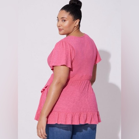 Torrid Cotton Modal Surplice Faux Wrap Top Size 2X - Picture 2 of 14